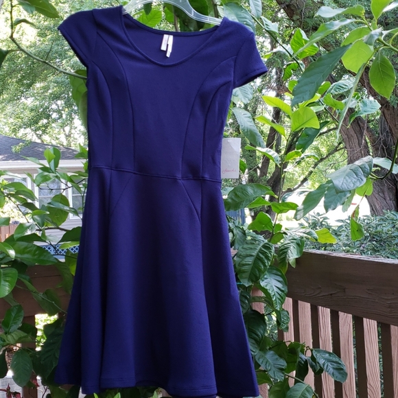 Frenchi Dresses & Skirts - Frenchi S Navy Fit & Flare Dress
